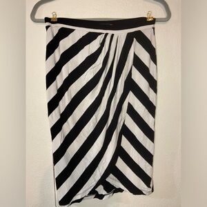 Black and White Striped Women's Skirt